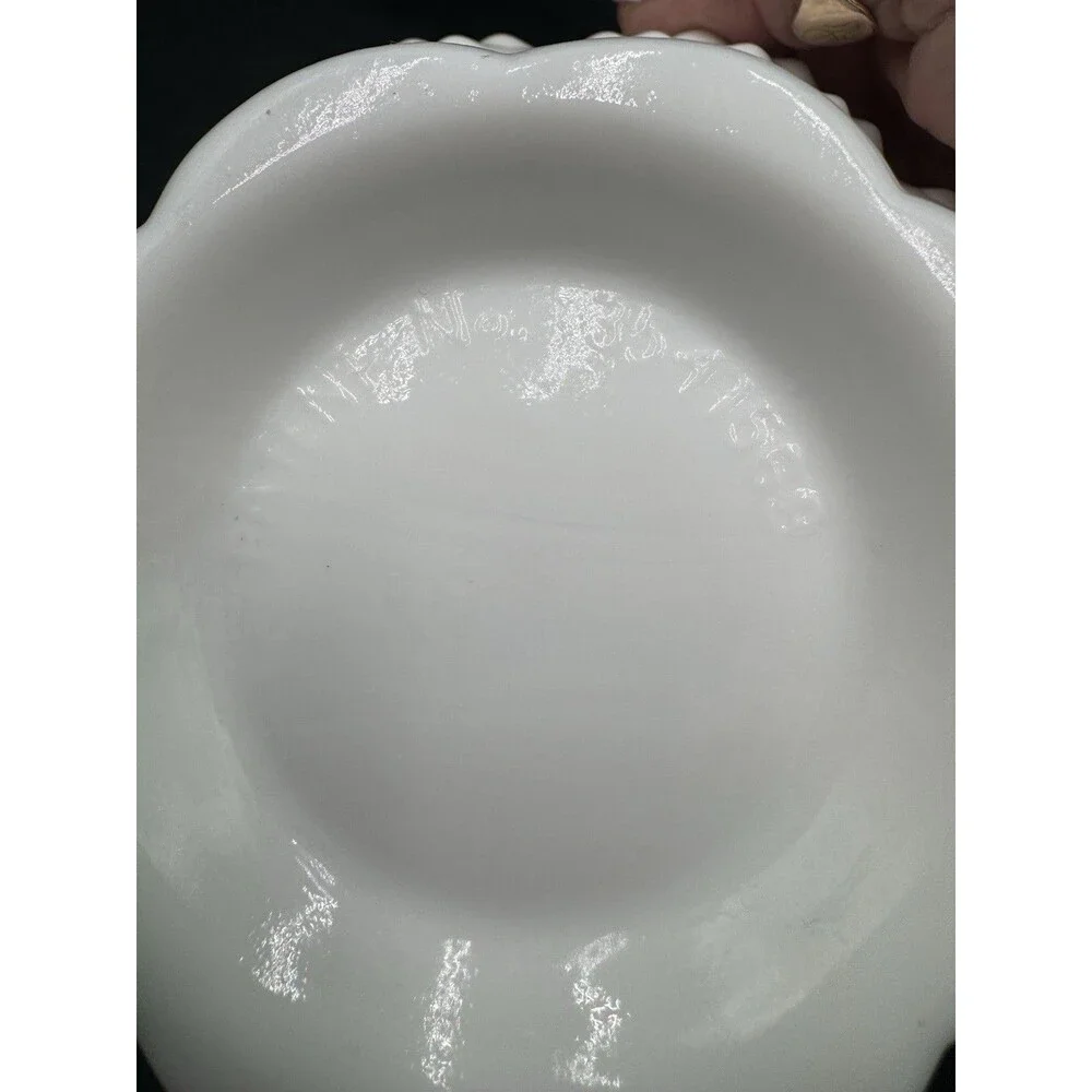 Fenton Multi Candle Holder Bowl White Milk Glass Hobnail Centerpiece Vintage